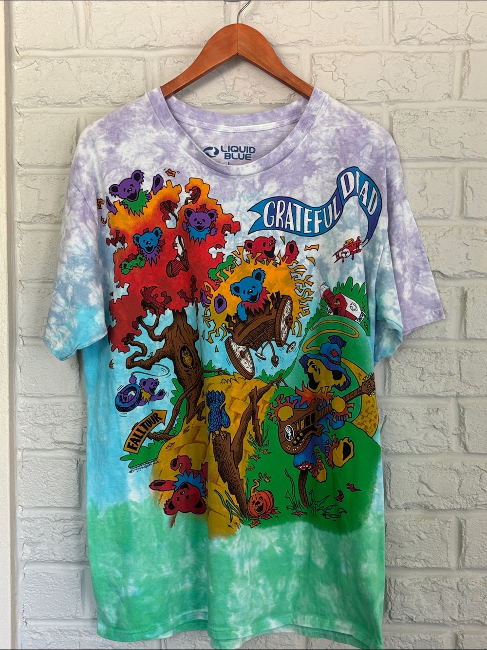 Liquid Blue Grateful Dead Tie Dye Graphic Shirt Size Large